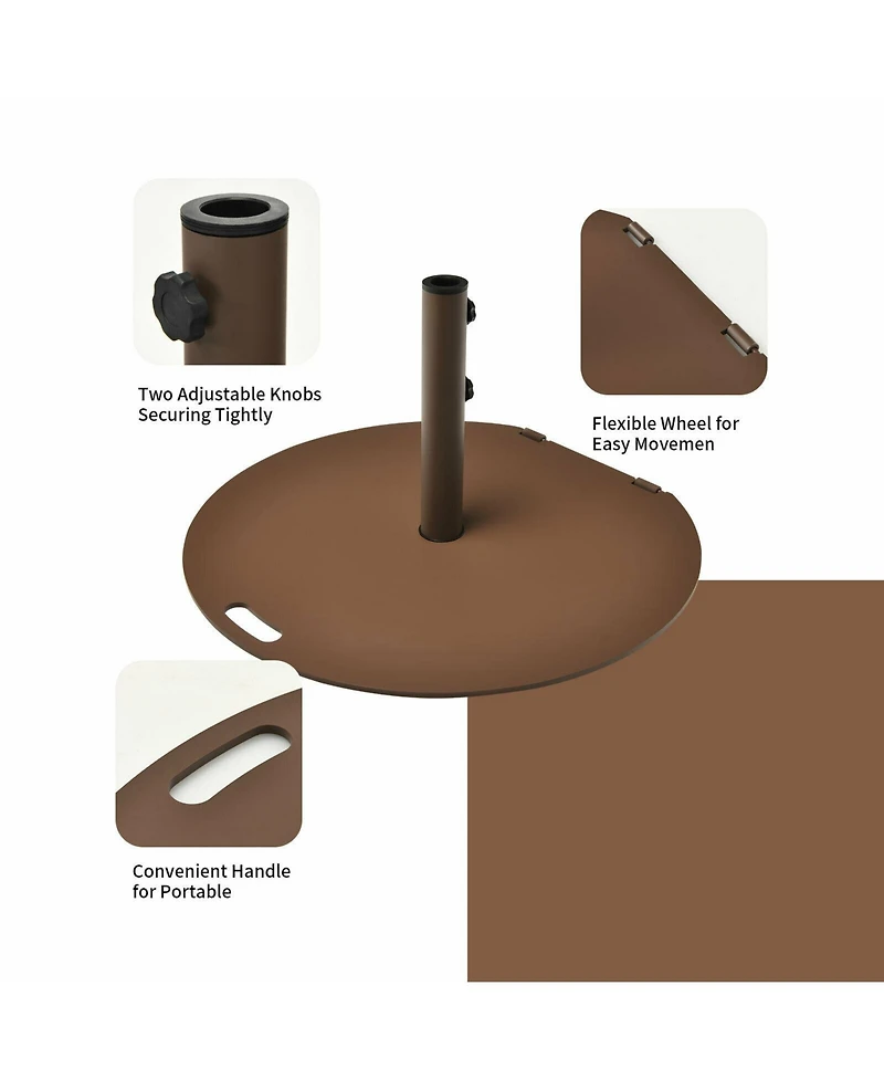 Skonyon 50 lbs Umbrella Base Stand with Wheels for Patio