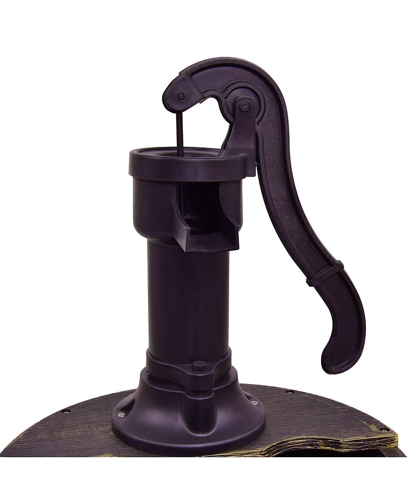 Skonyon 2 Tiers Outdoor Barrel Waterfall Fountain with Pump