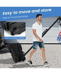 Skonyon 8.5 to 10 Ft Adjustable Portable Basketball Hoop Stand with Fillable Base and 2 Wheels