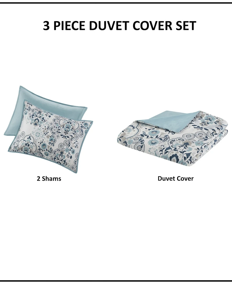 Madison Park Brielle 3-Pc. Duvet Cover Set