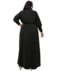 L I V D Plus Size Laufey Pleated Bodice Maxi Dress