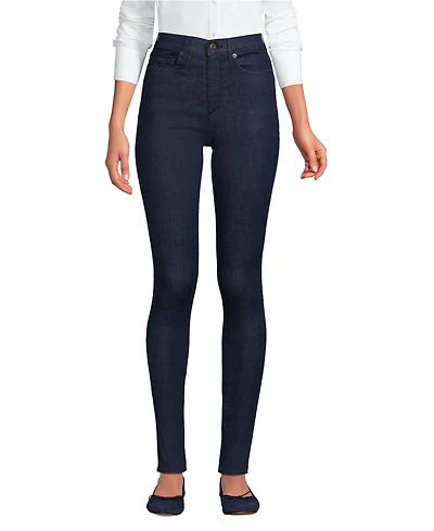 Lands' End Petite High Rise Stretch Denim Skinny Jeans