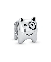 Bling Jewelry Small Puppy Pet Animal Lover Bff Spot Dog Charm Bead Oxidized Sterling Silver Fits European Bracelet