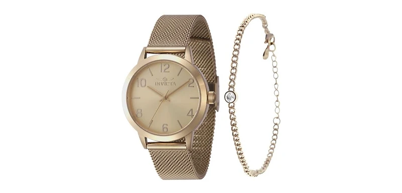 Invicta Women's 47275 Wildflower Quartz 3 Hand Gold Dial Watch
