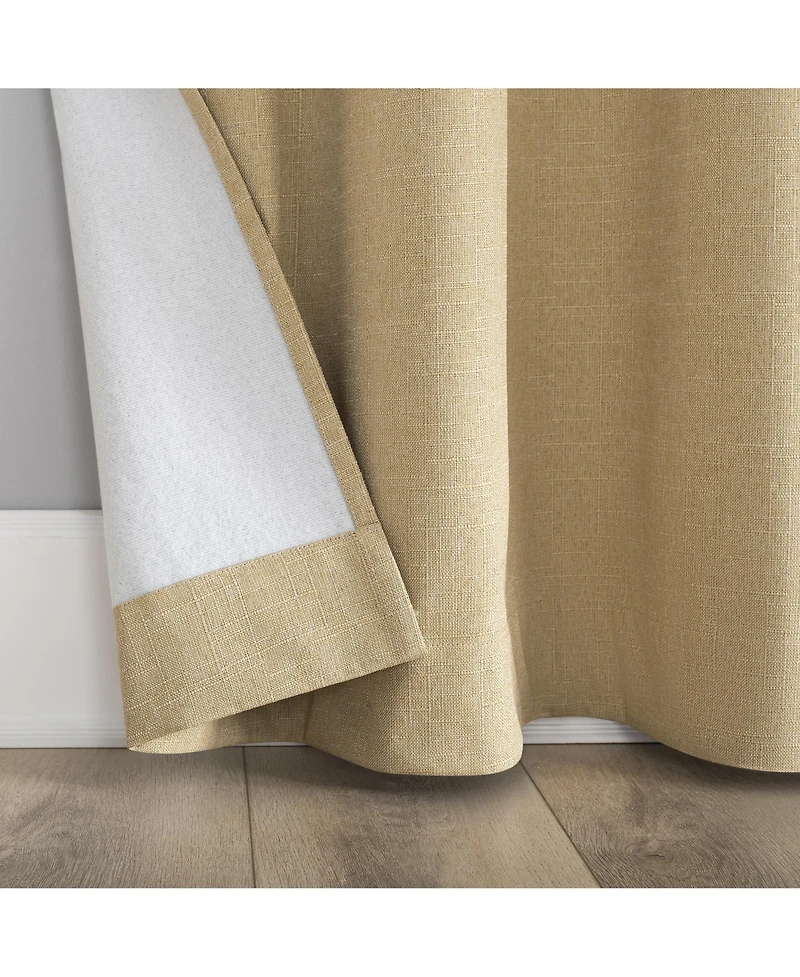 Cayden Grid Texture Draft Shield Fleece Insulated 100% Blackout Grommet Curtain Panel