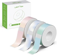 Nelko P21 Genuine Adhesive Green/Blue/Pink Paper 14x40mm (0.55"x1.57") 180 Labels/Roll, 3 Roll, for Home Office School Organization, Gift for Decorati