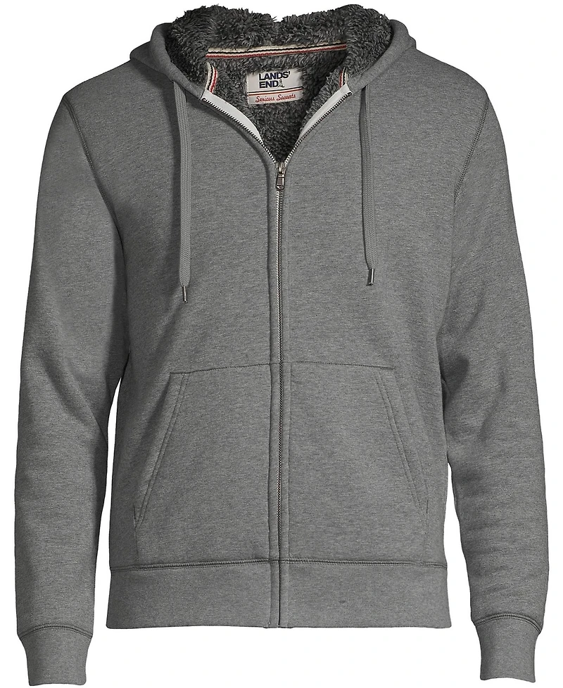 Lands' End Big & Tall Serious Sweats Full Zip High Pile Fleece Hoodie