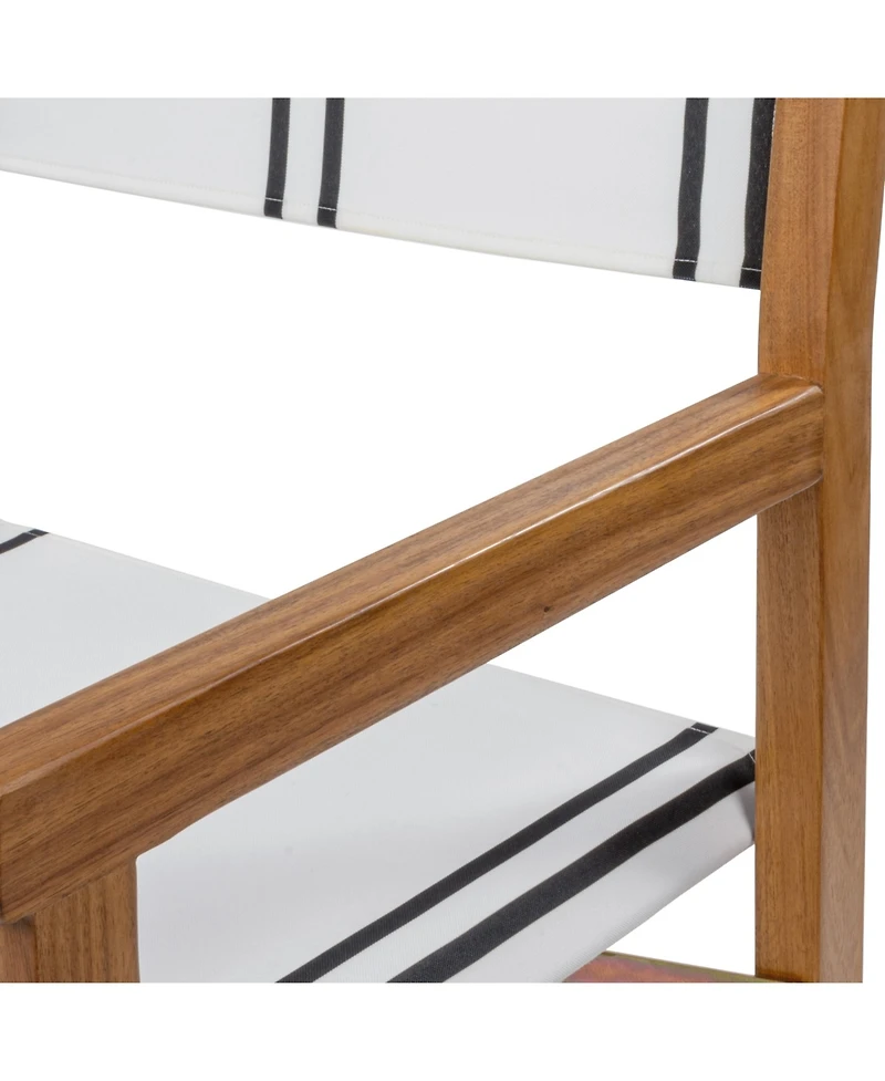 Jonathan Y Cukor Classic Vintage Outdoor Acacia Wood Folding Director Chair with Canvas Seat (Set of 2