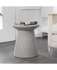 Jonathan Y Hollie Minimalist Modern Drum Indoor/Outdoor Accent Table Pedestal