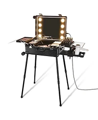 Byootique Rolling Makeup Case 24 Inch Led Lighted Mirror Cosmetic Travel Trolley