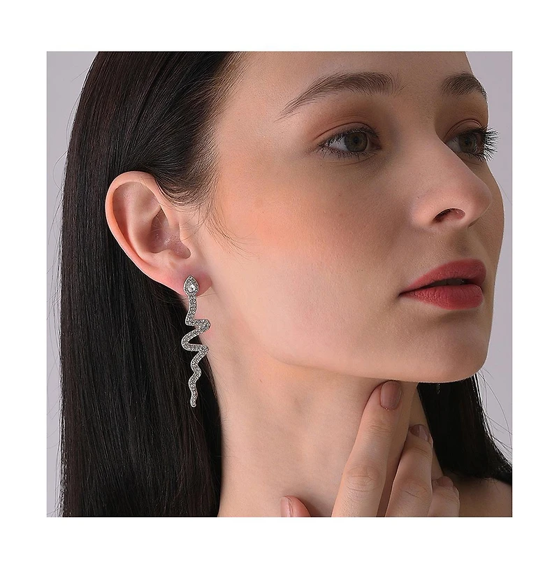 Sohi Women's Serpent Drop Earrings