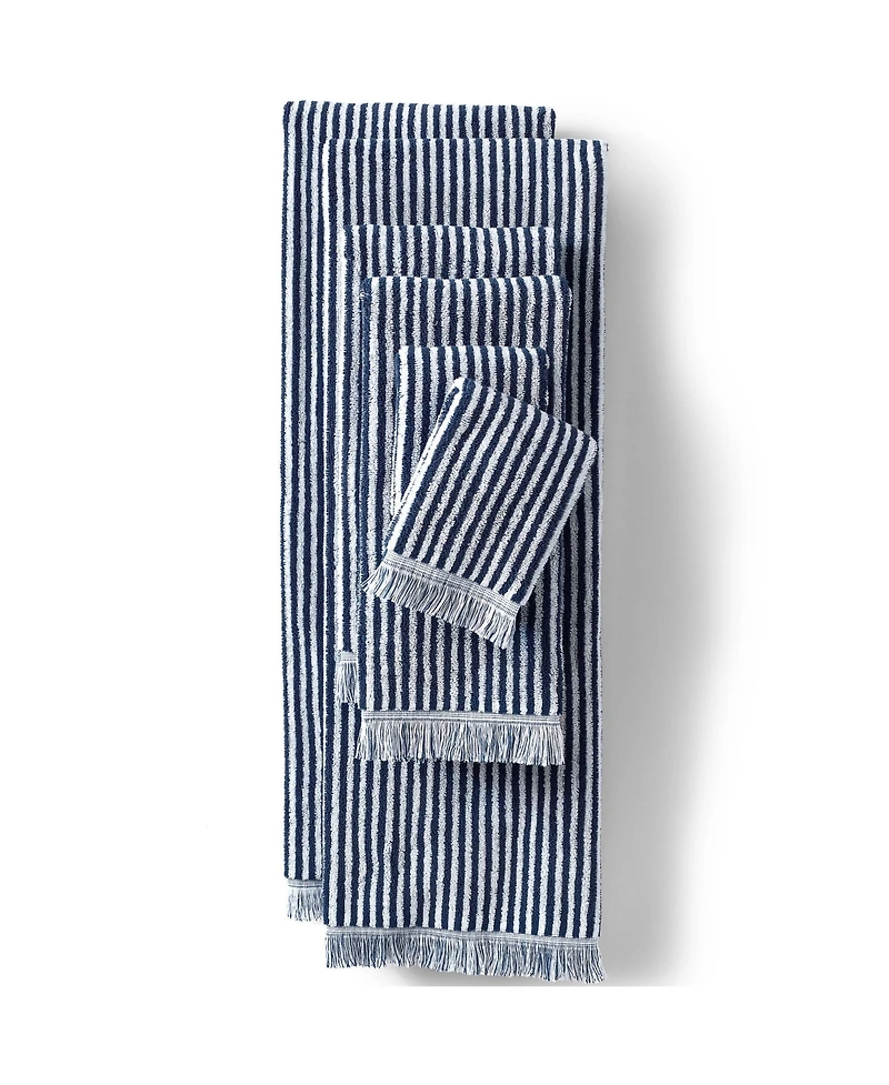 Lands' End Cotton Yarn-dyed Stripe 6-Piece Bath Towel Set