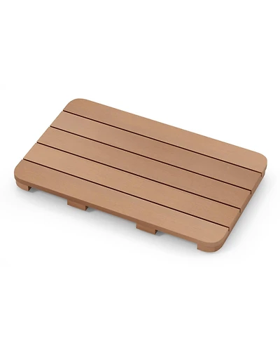 Skonyon Waterproof Hips Spa Shower Mat for Bathroom with Non Slip Foot Pads-Brown