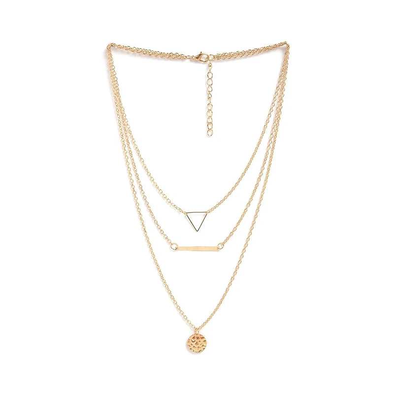 Sohi Women's Geometric Layered Necklace