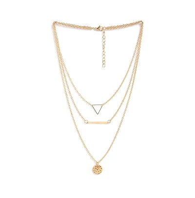 Sohi Women's Geometric Layered Necklace