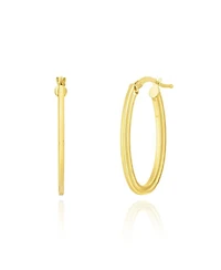 The Lovery Gold Oval Hoop Earrings 14K Gold