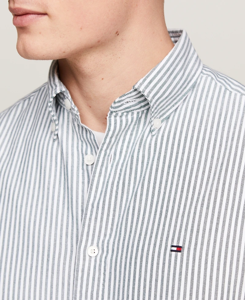 Tommy Hilfiger Men's Regular-Fit Striped Heritage Oxford Long-Sleeve Shirt