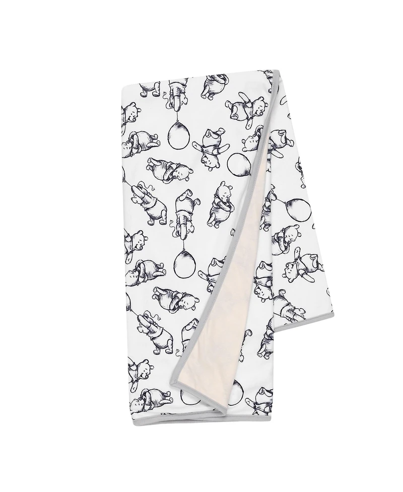 Lambs & Ivy Disney Baby Winnie The Pooh Baby Blanket - Tan/Cream Jersey/Minky