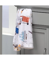 Bedtime Originals Construction Zone White Cozy Fleece Trucks Baby Blanket