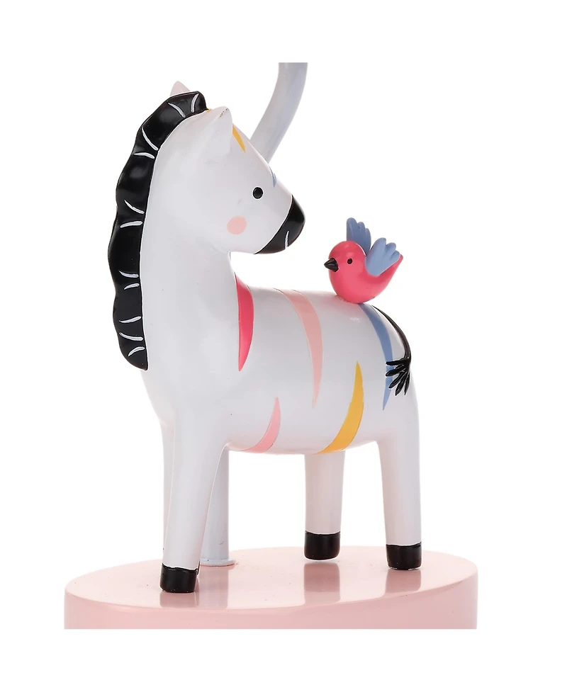 Lambs & Ivy Jazzy Jungle Zebra White/Peach Nursery Lamp with Shade & Bulb