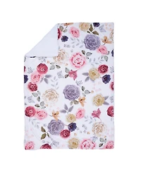 Lambs & Ivy Secret Garden Ultra-Soft Fleece/Minky Floral Baby Blanket