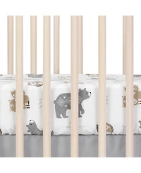Lambs & Ivy Woodland Forest White/Gray Animal 100% Cotton Baby Fitted Crib Sheet