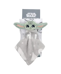 Lambs & Ivy Star Wars Baby Yoda/The Child Swaddle Blanket & Lovey Gift Set