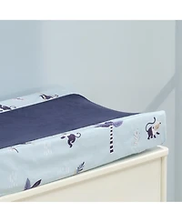 Lambs & Ivy Jungle Party Blue Monkey/Palm Tree Changing Pad Cover