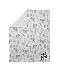Lambs & Ivy Jungle Friends Elephant/Giraffe Safari Soft Fleece Baby Blanket