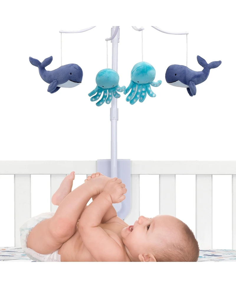 Bedtime Originals Whales Tale Blue Whale/Octopus Musical Baby Crib Mobile Toy