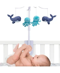 Bedtime Originals Whales Tale Blue Whale/Octopus Musical Baby Crib Mobile Toy