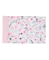 Bedtime Originals Toddler Blossom 4-Piece Pink/Gray Watercolor Floral Bedding Set