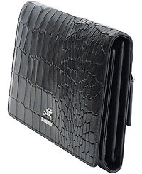 Mancini Women's Croco2 Rfid Secure Trifold Wallet