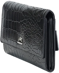 Mancini Women's Croco2 Rfid Secure Quad Fold Wallet