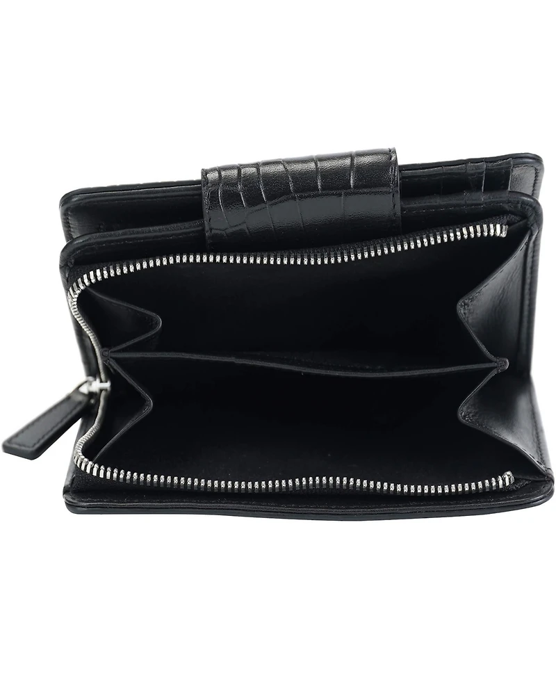 Mancini Women's Croco2 Rfid Secure Clutch Wallet