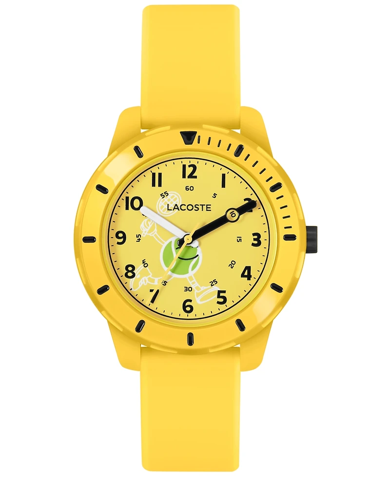 Lacoste Kids Mini Tennis Yellow Silicone Strap Watch 34.5mm