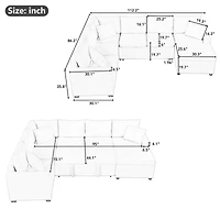 Streamdale Furniture 112" Sectional Pull-out Sofa with Storage Ottoman