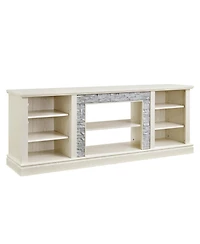 Streamdale Furniture Modern Tv Stand with Faux Stone Surround and Ample Storage