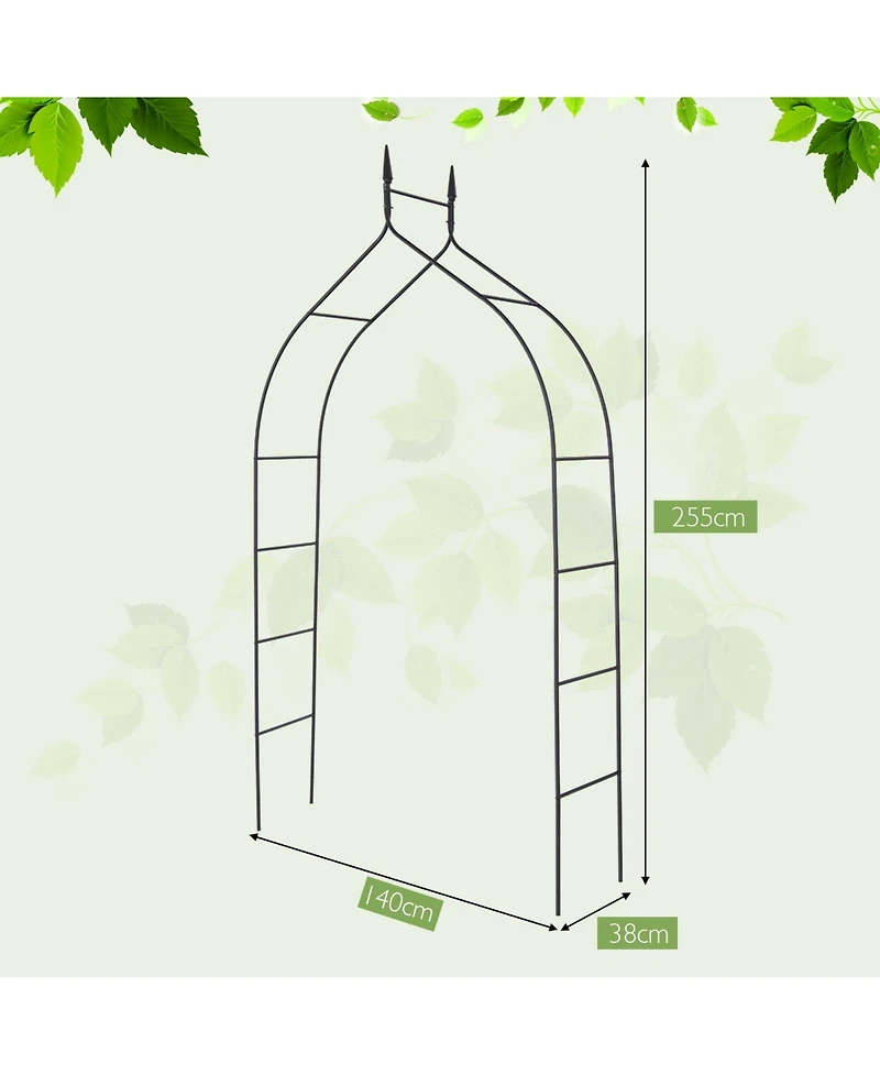 Sugift 8 Feet 4 Inch High Gothic Steel Rose Arch