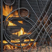 Streamdale Rosalinda Floral Iron Fireplace Screen, Silver Finish