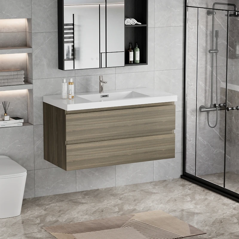 42" Floating Bathroom Vanity with Resin Sink