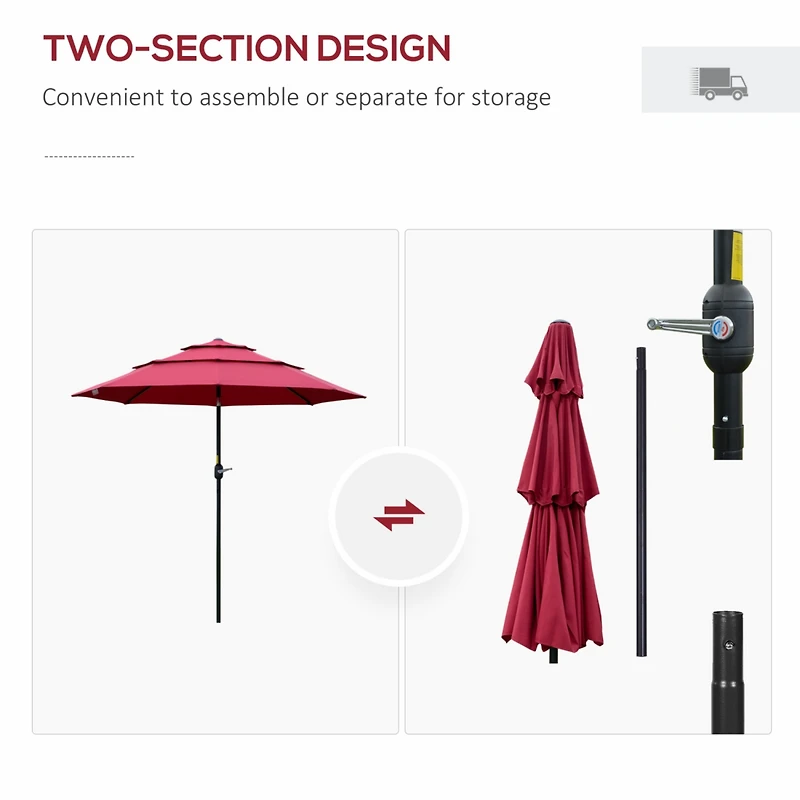 9FT Patio Umbrella with Tilt and Crank