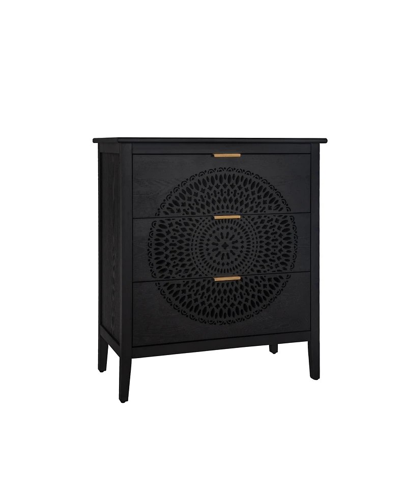 Simplie Fun Carved Wood Dresser with Storage