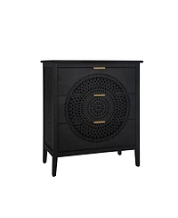 Simplie Fun Carved Wood Dresser with Storage