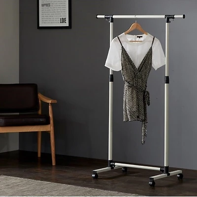 Streamdale Short, Rolling Clothing Racks with Storage Shelves