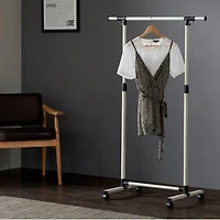 Streamdale Short, Rolling Clothing Racks with Storage Shelves