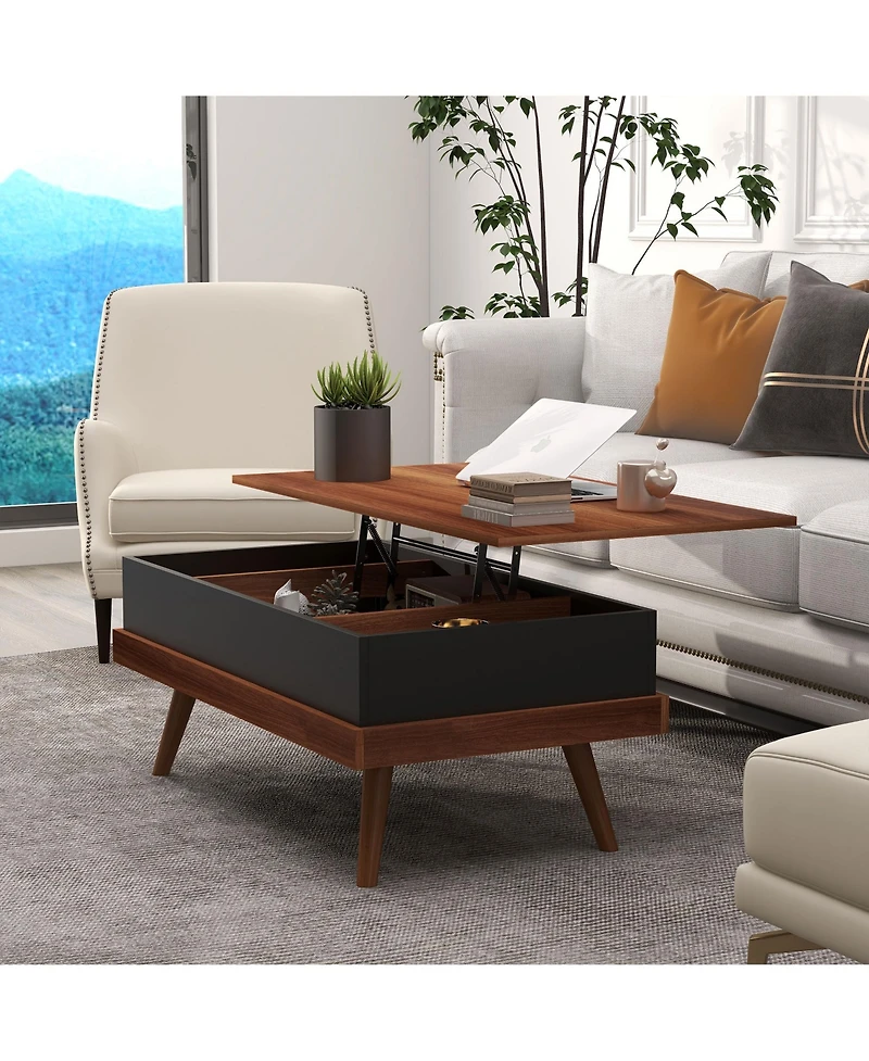 Lift Top Coffee Table with Hidden Compartments