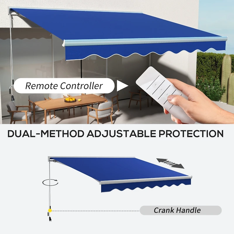 13' x 10' Electric Awning with Led Lights, Uv Protection