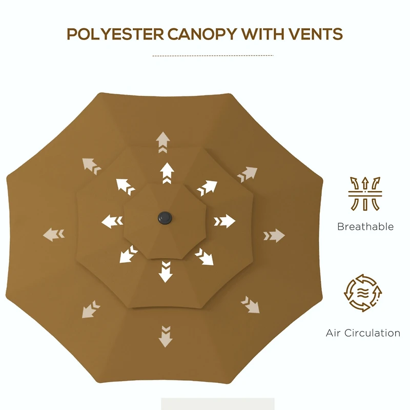9FT 3-Tier Patio Umbrella with Tilt