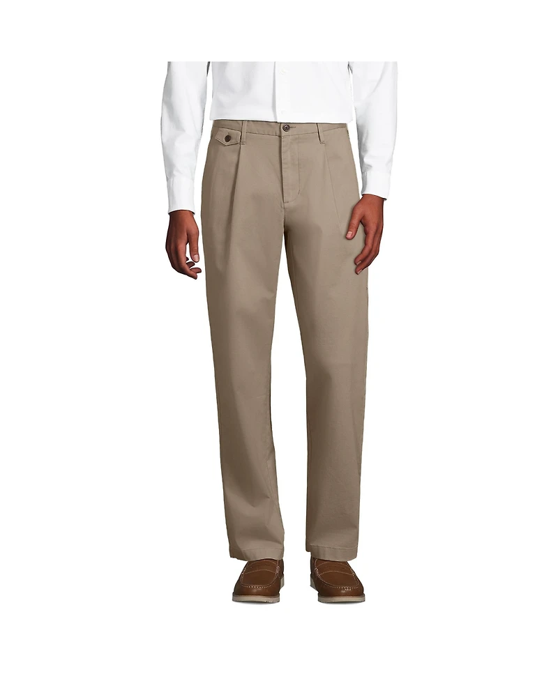 Lands' End Men's Knockabout Comfort Waist Relaxed Fit Pleated Front Chino Pant